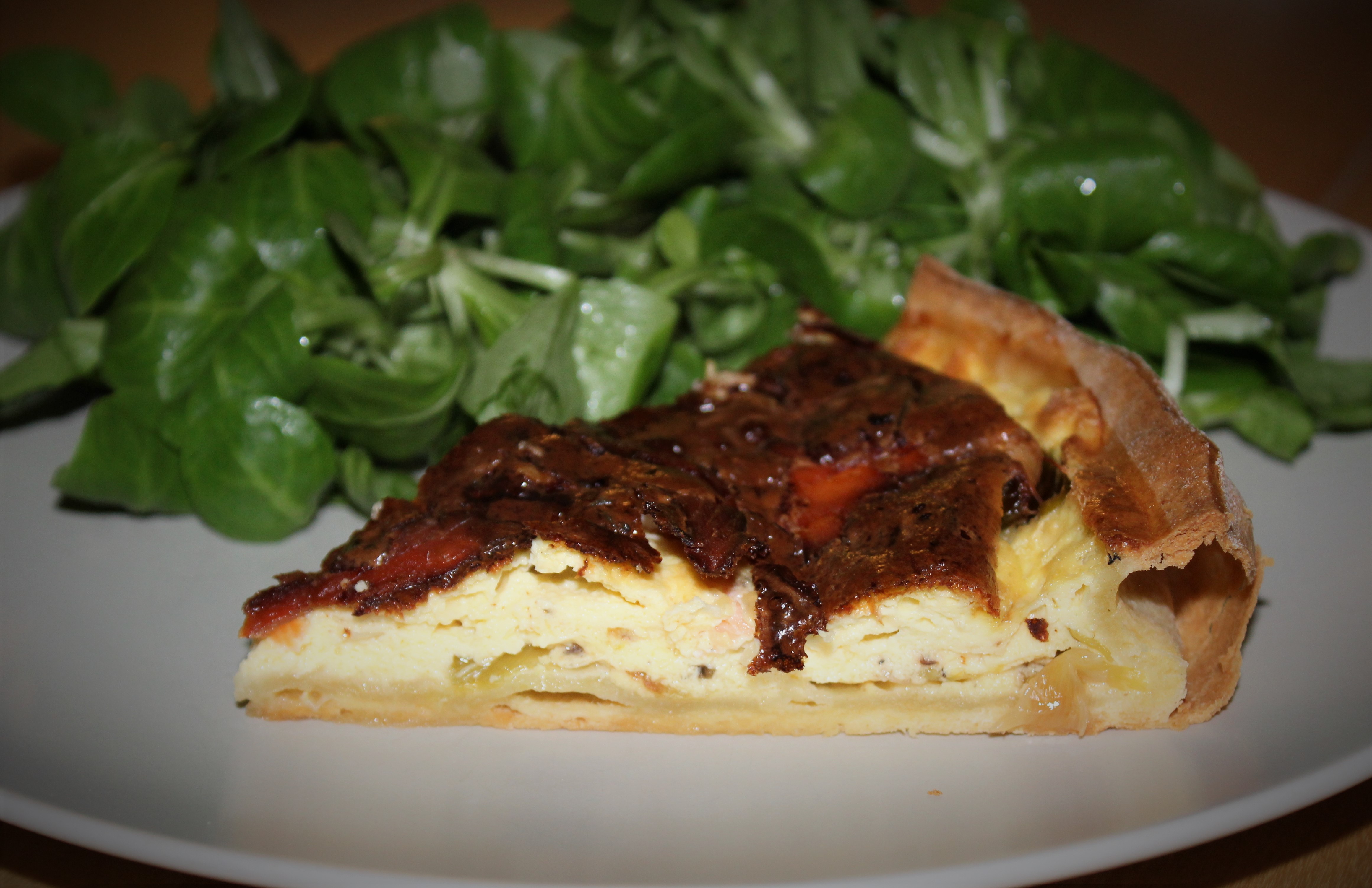 Quiche aux Poireaux et au Saumon Fumé