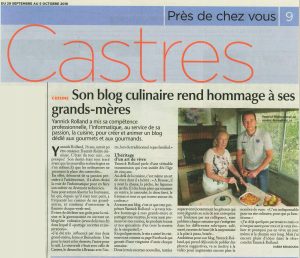 Délicimô ! - Son Blog de Cuisine et de Pâtisserie Culinaire rend hommage à ses grands-mères - Castres Olympique Tarn Occitanie - Yannick Rolland - www.delicimo.fr - Le Journal d'Ici