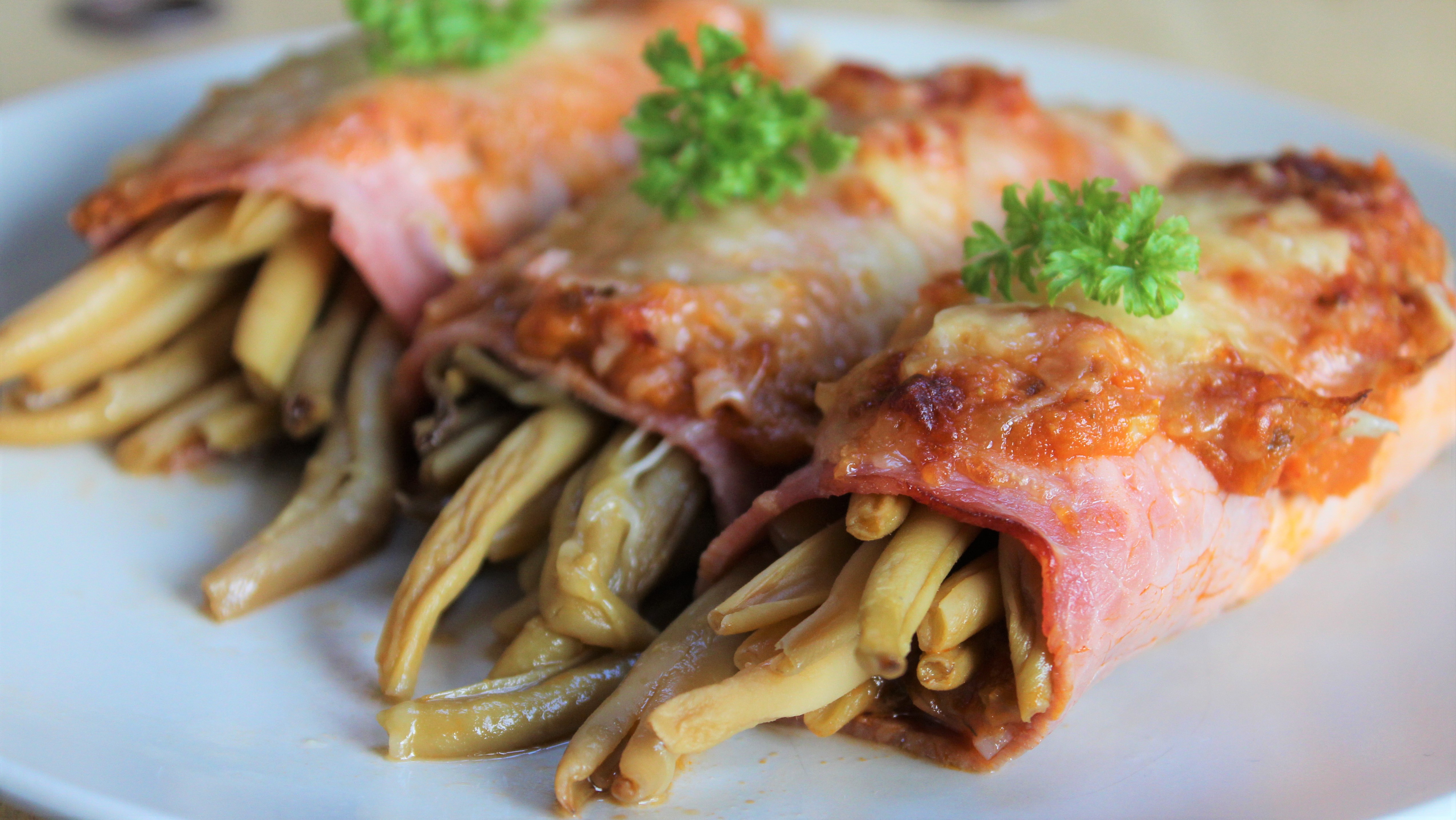 Roulés de Jambon aux Haricots Verts