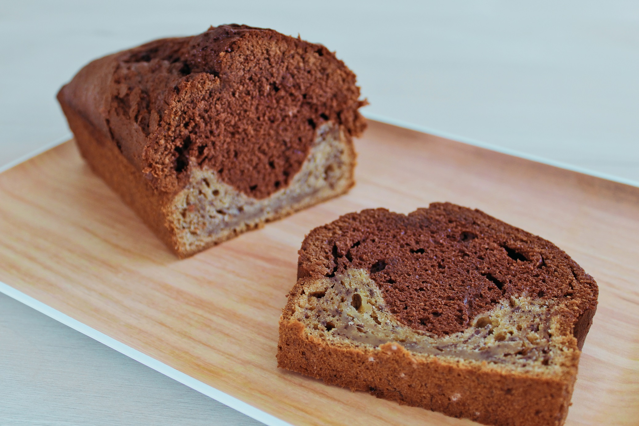 Cake Banana Bread Marbré au Chocolat