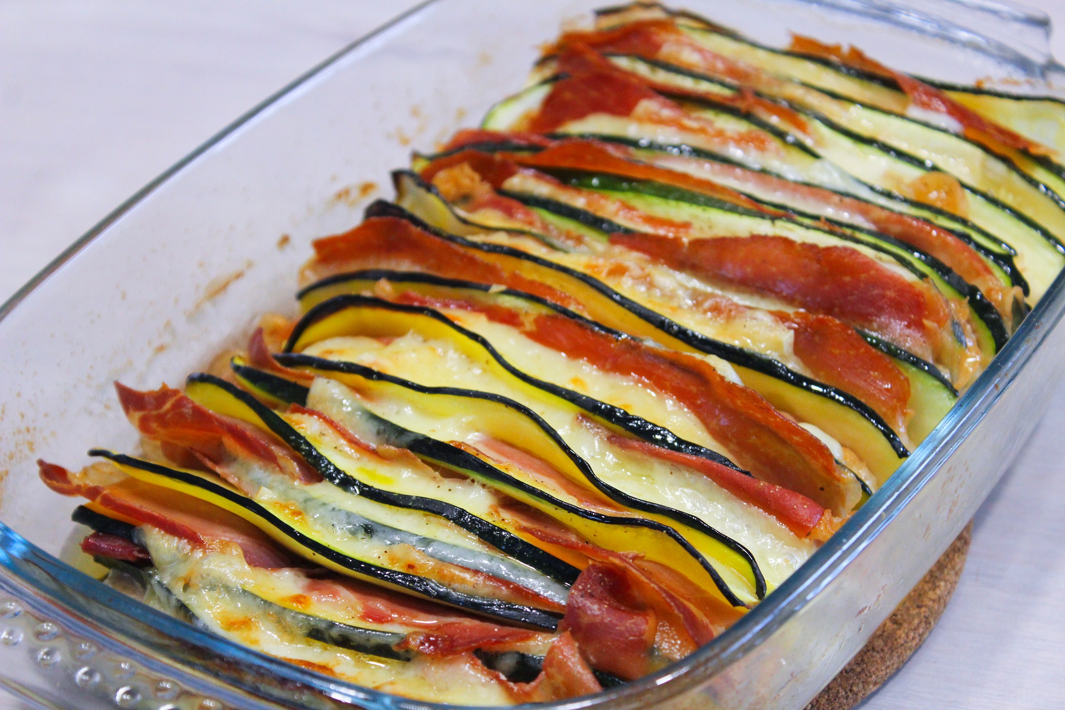 Gratin de Courgette, Comté et Jambon de Pays