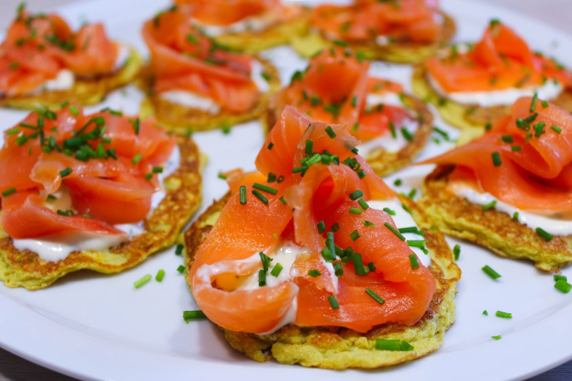 Blinis de Pommes de Terre au Saumon Fumé