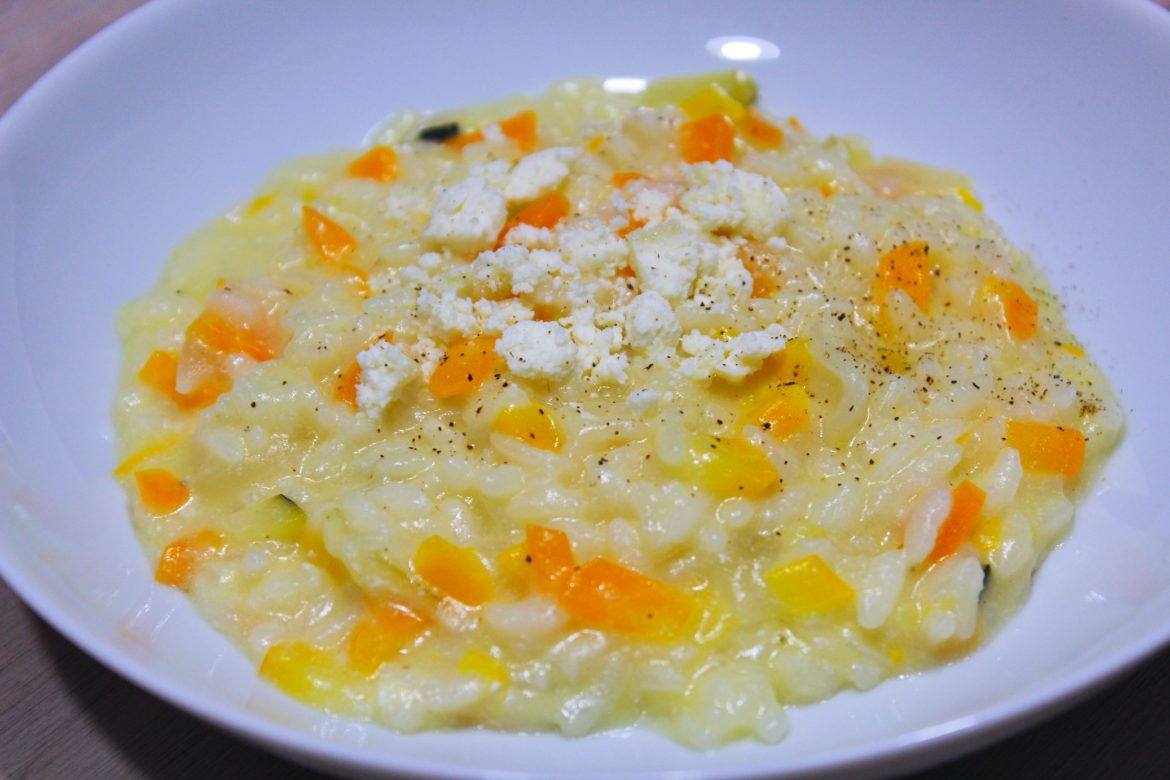 Risotto aux Carottes, Courgettes et Crottins de Chèvre